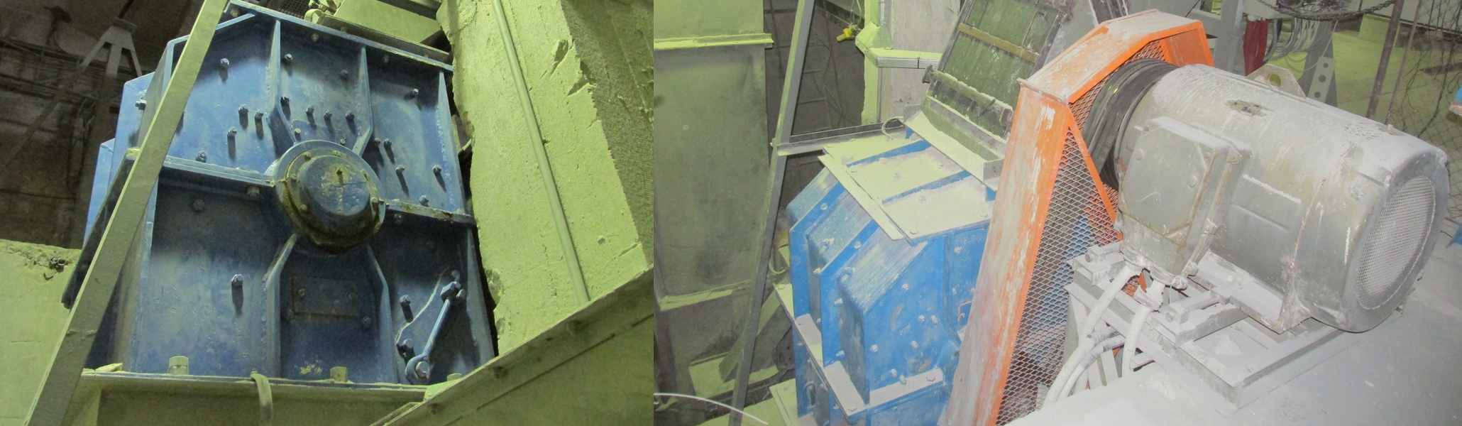 Pohony drtičů výrobních linek a technologií pro stavebnictví