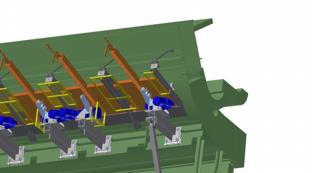 3D návrh systému deskových podavačů paliva